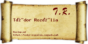 Tódor Rozália névjegykártya